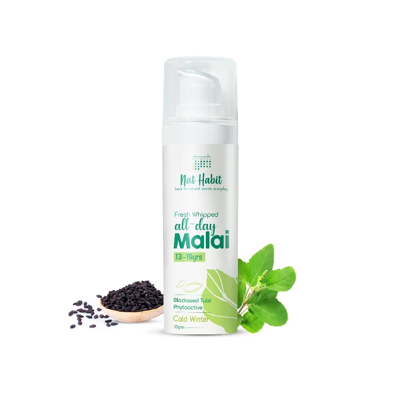 Nat Habit Black Seed Tulsi PhytoActive All Day Face Malai Cream For Cold Winter, 30 g-1.webp